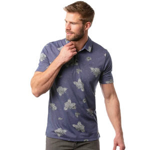 Travis Mathew Blue Floral Polo Shirt